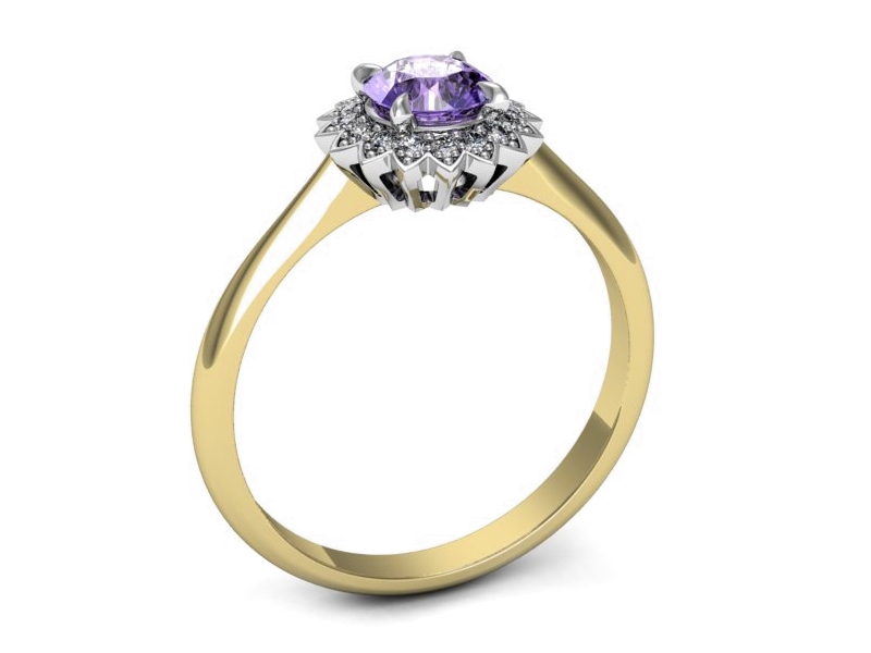 Pierścionek z tanzanitem z brylantami - p16566zbt — zdjęcie 3