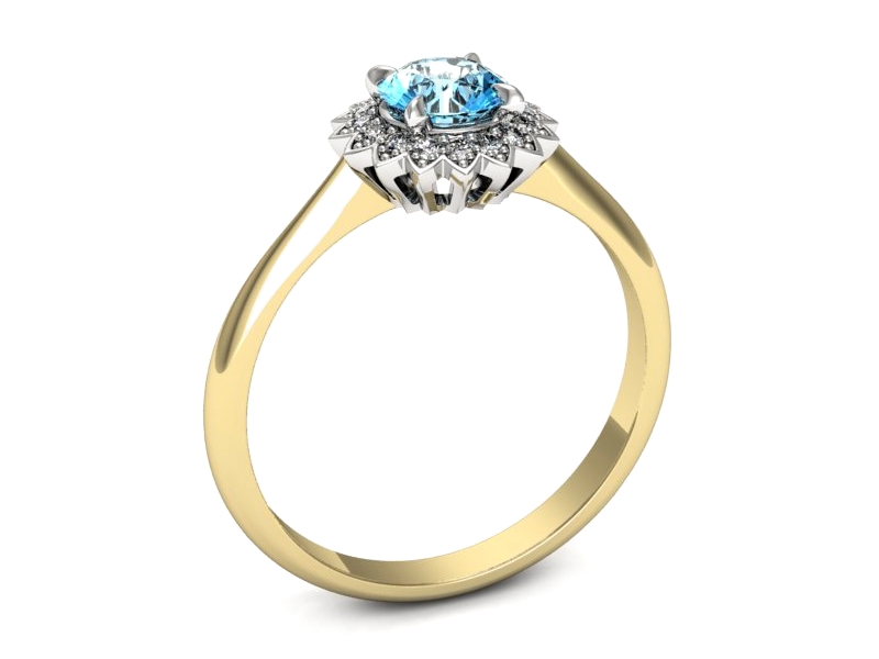Pierścionek z topazem z brylantami - p16566zbtp — zdjęcie 3