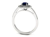 Pierścionek z szafirem białe złoto z brylantami gold 14k - p16567bsz- 3