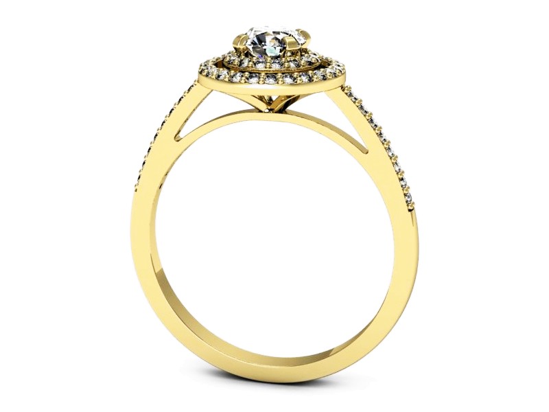 Złoty pierścionek z brylantami żółte złoto - p16567z — zdjęcie 3