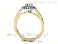 Pierścionek z diamentami żółte i białe złoto próba 585 - p16567zb- 3