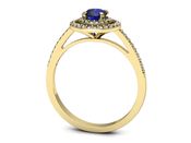 Złoty pierścionek z szafirem i diamentami - p16567zszc - 3