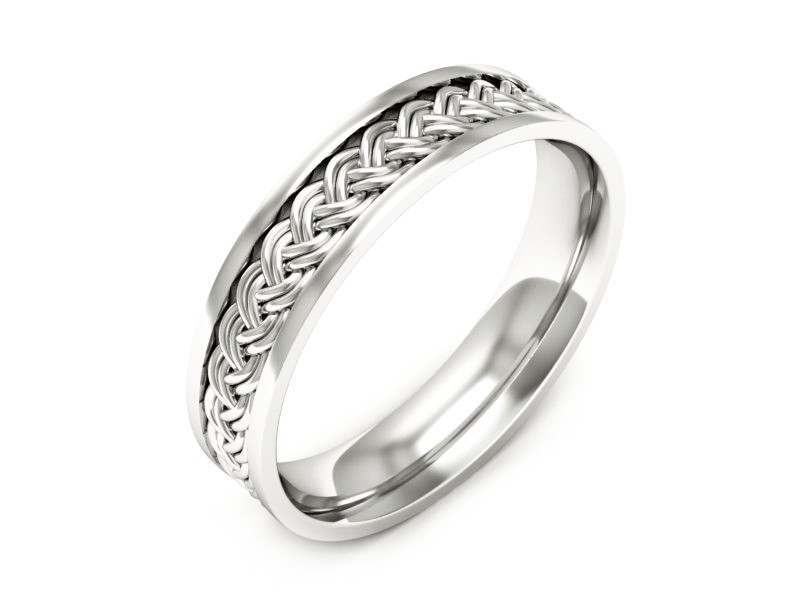 Obrączka pierścionek białe złoto - p16570b
