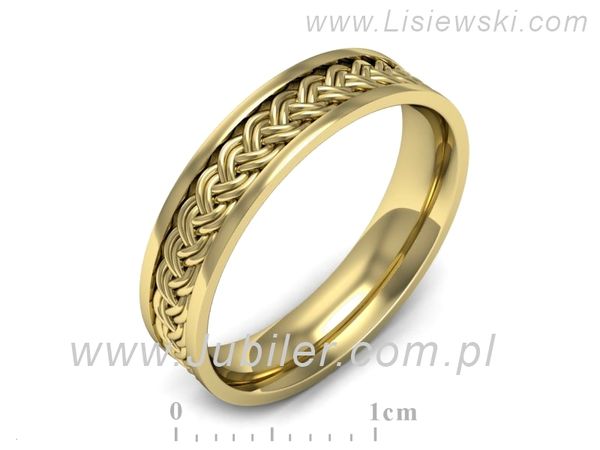 Obrączka pierścionek żółte złoto próba 585 - p16570z- 1