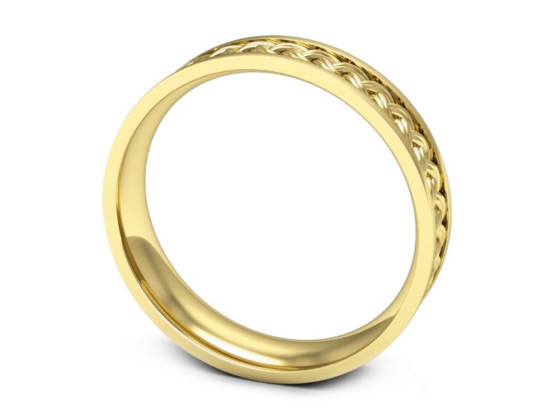 Obrączka pierścionek żółte złoto - p16570z — zdjęcie 3