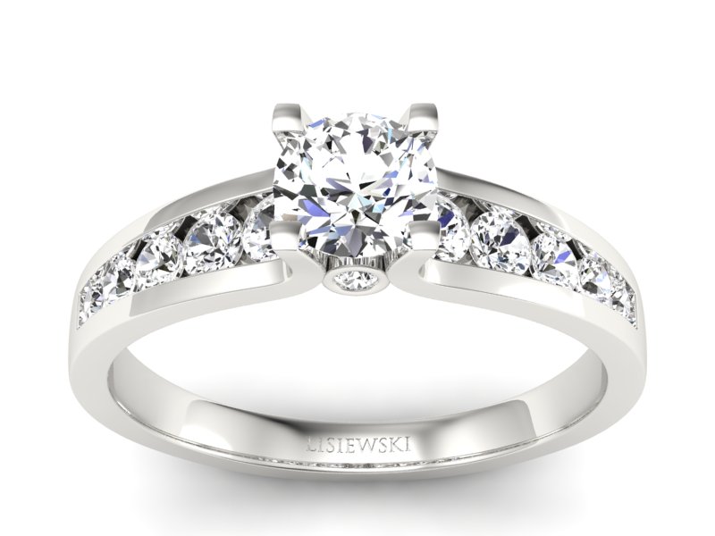 Złoty pierścionek z brylantami białe złoto - p16571b