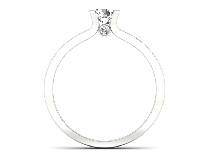 Złoty pierścionek z brylantami białe złoto - p16571b — zdjęcie 2