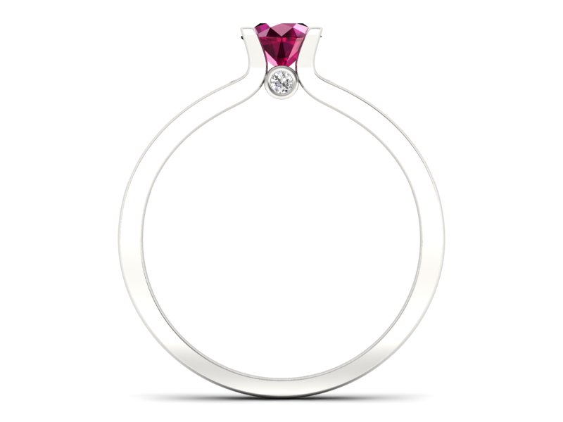 Pierścionek z rubinem i brylantami białe złoto - p16571br — zdjęcie 2