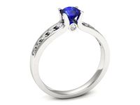 Pierścionek z szafirem białe złoto z brylantami gold 14k - p16571bszc- 3