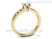 Złoty Pierścionek z brylantami złoto próby 585 żółte złoto - p16571z- 3