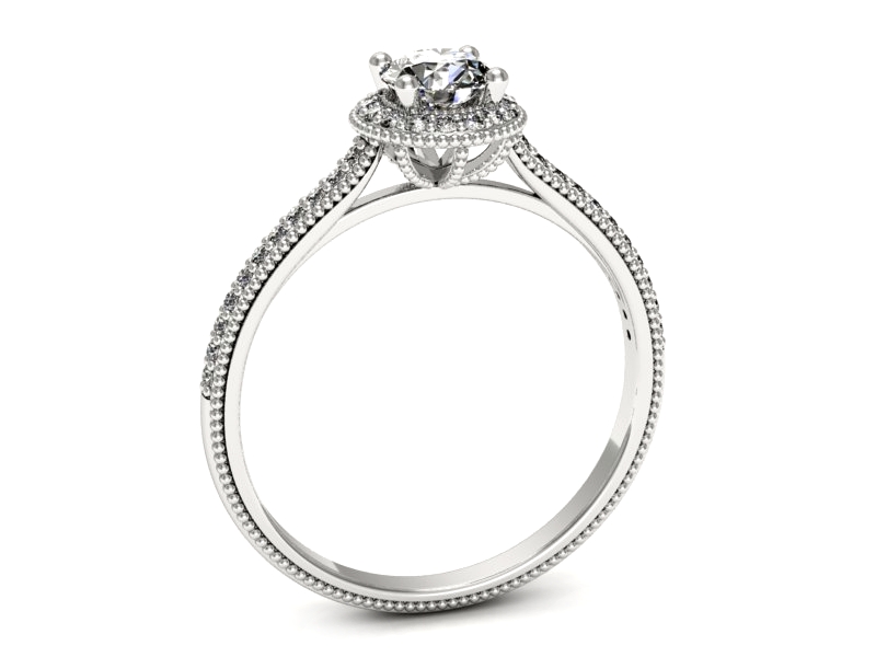 Złoty pierścionek z brylantami białe złoto - p16572b — zdjęcie 3