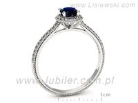 Pierścionek z szafirem białe złoto z brylantami gold 14k - p16572bsz- 3
