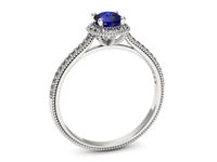 Pierścionek z szafirem białe złoto z brylantami gold 14k - p16572bszc- 3