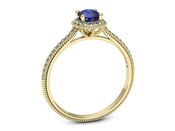 Złoty pierścionek z szafirem i diamentami - p16572zszc - 3