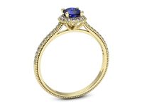 Złoty pierścionek z szafirem i diamentami złoto proba 585 - p16572zszc- 3