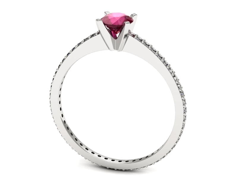 Pierścionek z rubinem i brylantami białe złoto - p16574br — zdjęcie 3