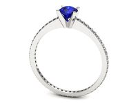 Pierścionek z szafirem białe złoto z brylantami gold 14k - p16574bszc- 3