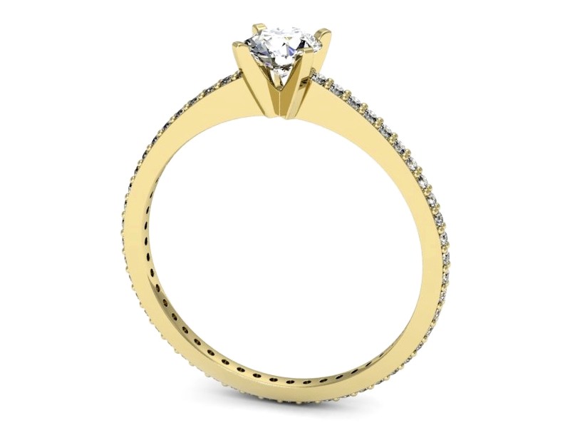 Złoty pierścionek z brylantami żółte złoto - p16574z — zdjęcie 3