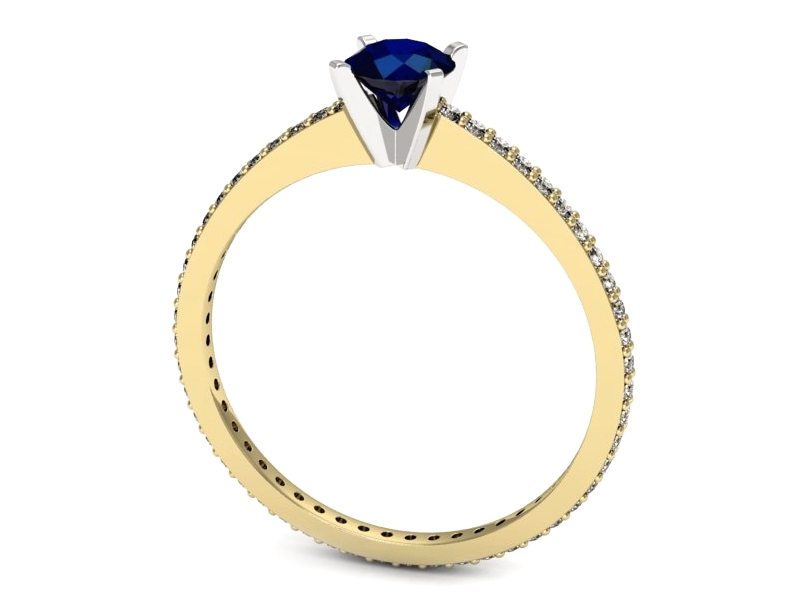 Pierścionek z szafirami i diamentami - p16574zbsz — zdjęcie 3