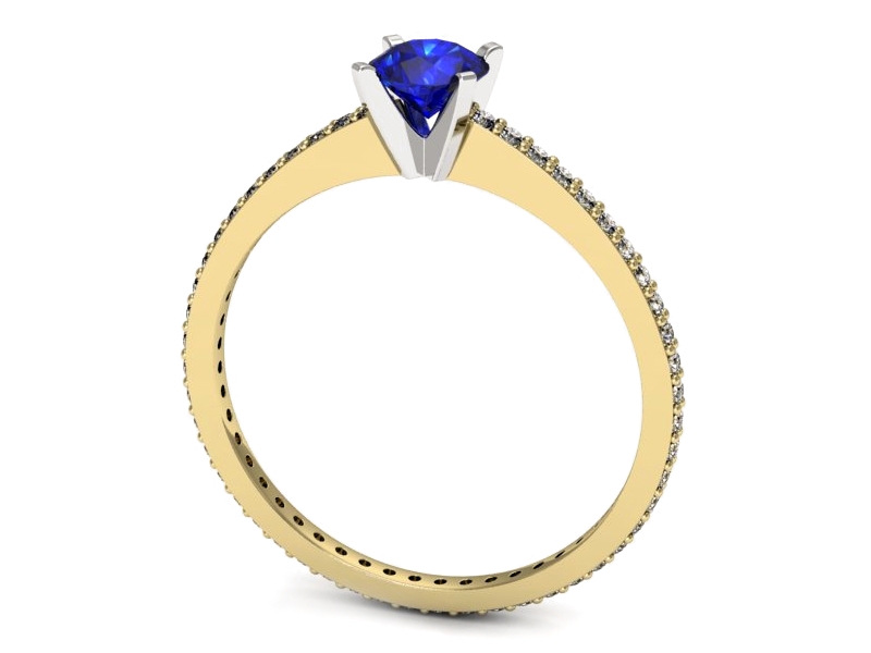 Pierścionek z szafirem i brylantami - p16574zbszc — zdjęcie 3