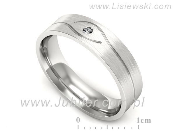 Obrączka z brylantem białe złoto próba 585 - p16575bmp- 1