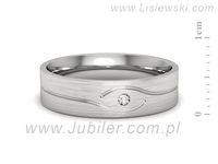 Obrączka z brylantem białe złoto próba 585 - p16575bmp- 2