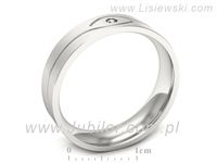 Obrączka z brylantem białe złoto próba 585 - p16575bmp- 3