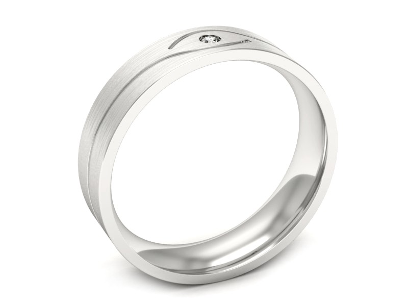 Obrączka z brylantem białe złoto - p16575bmp — zdjęcie 3