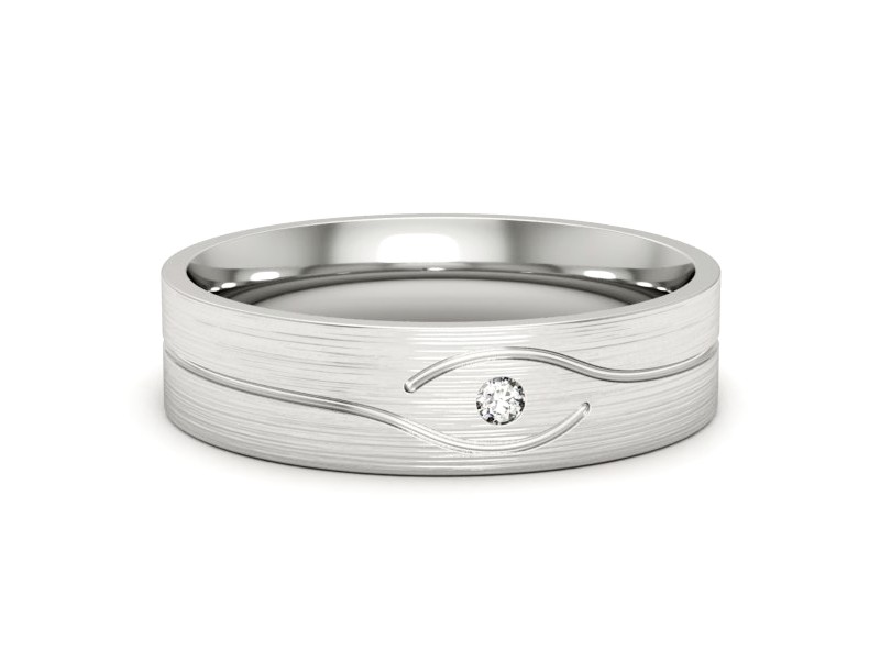 Obrączka z brylantem białe złoto - p16575bmp — zdjęcie 2