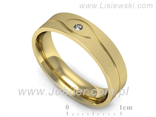 Obrączka z brylantem żółte złoto próba 585 - p16575zms- 1