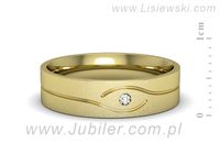 Obrączka z brylantem żółte złoto próba 585 - p16575zms- 2