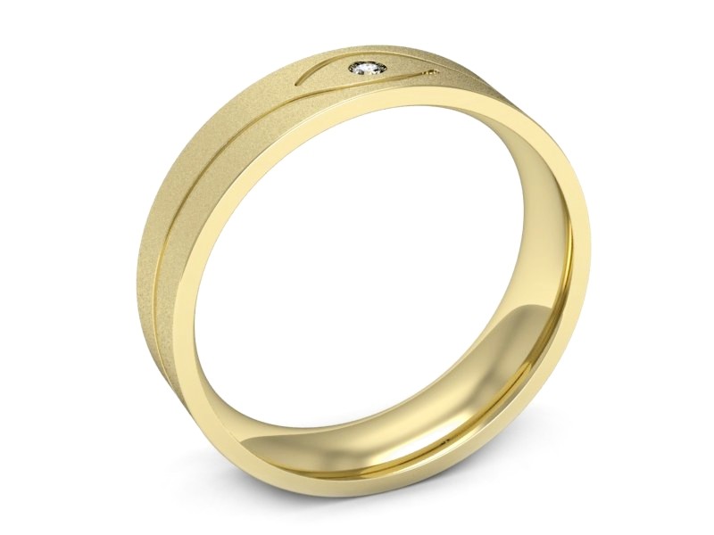 Obrączka z brylantem żółte złoto - p16575zms — zdjęcie 3