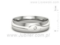 Obrączka z brylantem białe złoto próba 585 - p16576b- 2