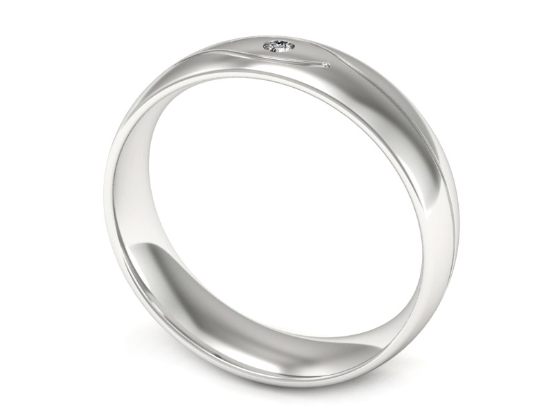 Obrączka z brylantem białe złoto - p16576b — zdjęcie 3