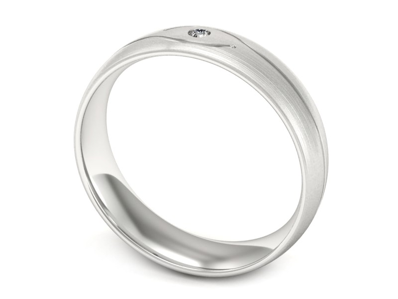Obrączka z brylantem białe złoto - p16576bmp — zdjęcie 3