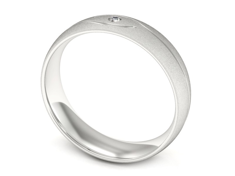Obrączka z brylantem białe złoto - p16576bms — zdjęcie 3