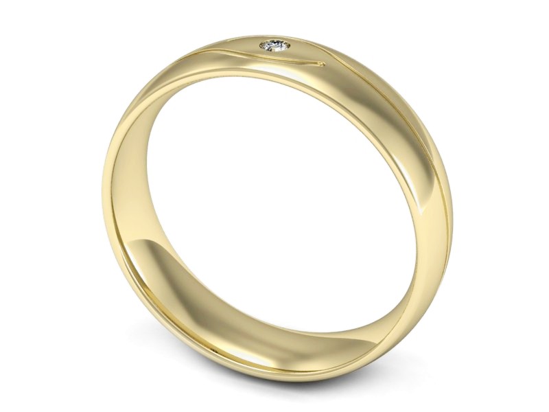 Obrączka z brylantem żółte złoto - p16576z — zdjęcie 3