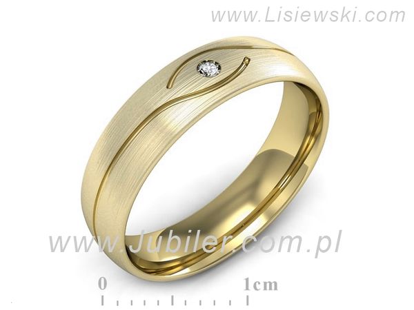 Obrączka z brylantem żółte złoto próba 585 - p16576zmp- 1