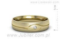 Obrączka z brylantem żółte złoto próba 585 - p16576zmp- 2
