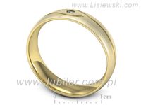 Obrączka z brylantem żółte złoto próba 585 - p16576zmp- 3