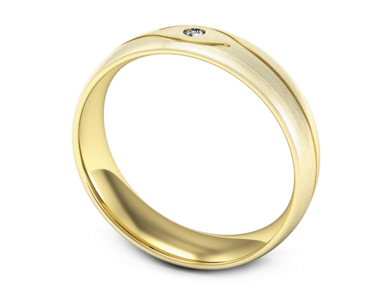 Obrączka z brylantem żółte złoto - p16576zmp — zdjęcie 3