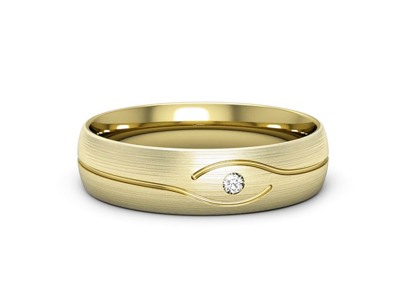 Obrączka z brylantem żółte złoto - p16576zmp — zdjęcie 2