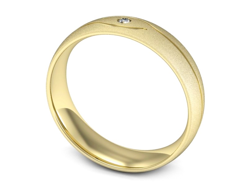Obrączka z brylantem żółte złoto - p16576zms — zdjęcie 3