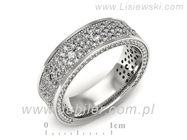 Pierscionek Obrączka z brylantami białe złoto próba 585 - p16578b- 1