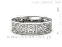 Pierscionek Obrączka z brylantami białe złoto próba 585 - p16578b- 2