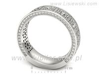 Pierscionek Obrączka z brylantami białe złoto próba 585 - p16578b- 3