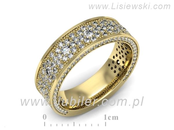Obrączka z brylantami żółte złoto próba 585 - p16578z- 1