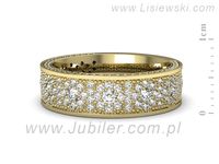 Obrączka z brylantami żółte złoto próba 585 - p16578z- 2