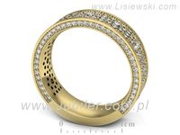 Obrączka z brylantami żółte złoto próba 585 - p16578z- 3