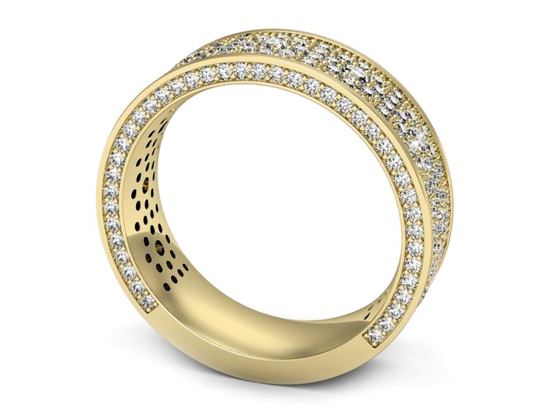 Obrączka z brylantami żółte złoto - p16578z — zdjęcie 3